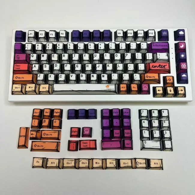 Кейкапи COMICS Sketch PBT Double-Shot Orange