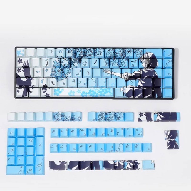 Кейкапи Sakura PBT Blue