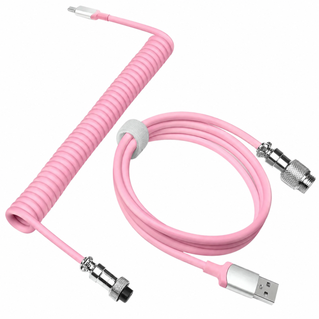 Кабель для клавіатури Coiled Cable Aluminum Pink